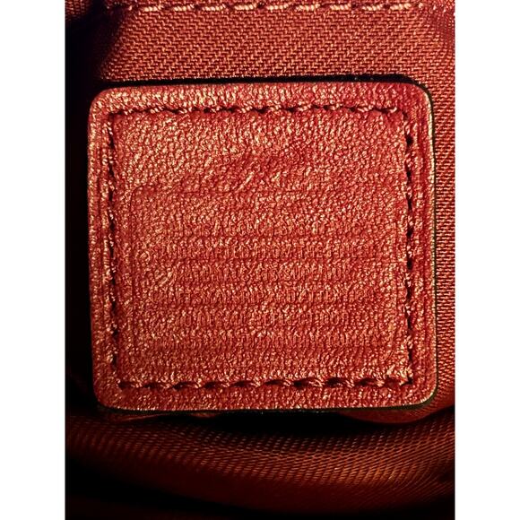 Coach North/South Red Crossgrain Leather Swingpack Crossbody Bag - Picture 11 of 12
